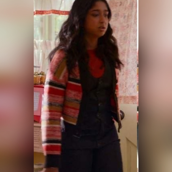 Nordstrom BP Black Marle Stripe Cropped Cardigan. Size XS - Picture 5 of 7